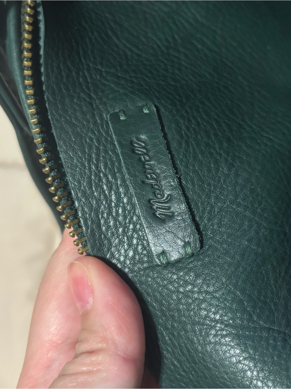 Madewell Curved Leather Hobo in Deep Green - Picture 7 of 7